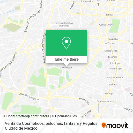 Venta de Cosméticos, peluches, fantasia y Regalos map