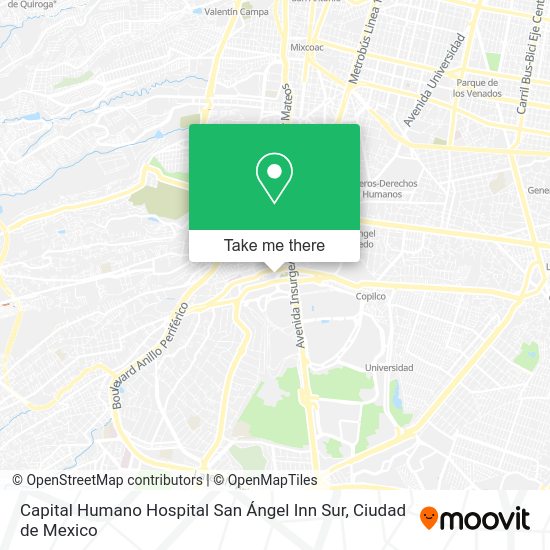 Capital Humano Hospital San Ángel Inn Sur map