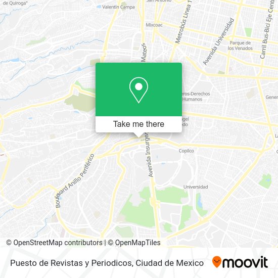Mapa de Puesto de Revistas y Periodicos