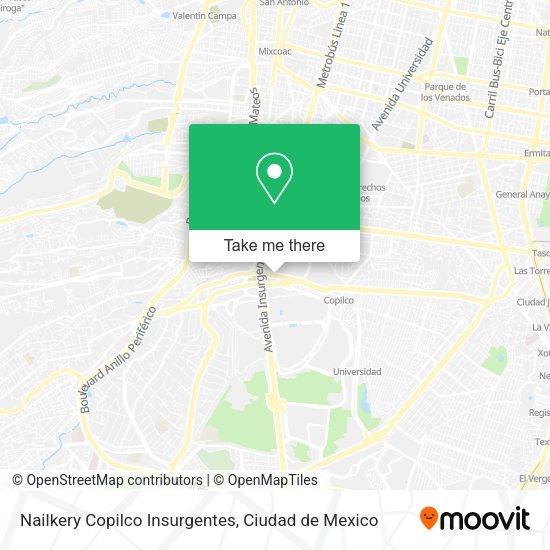 Nailkery Copilco Insurgentes map