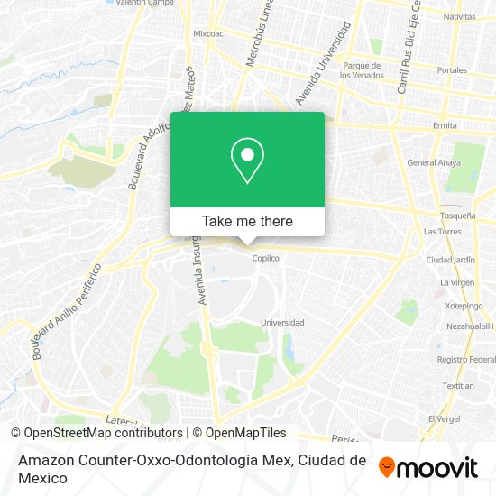 Amazon Counter-Oxxo-Odontología Mex map
