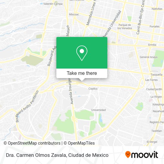 Dra. Carmen Olmos Zavala map