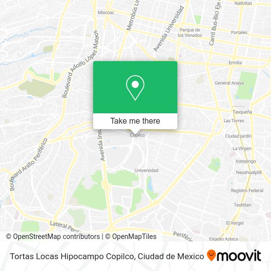 Tortas Locas Hipocampo Copilco map