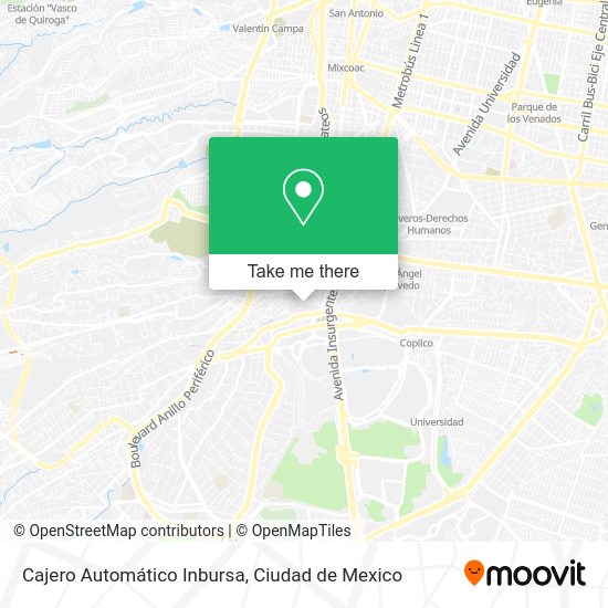 Mapa de Cajero Automático Inbursa