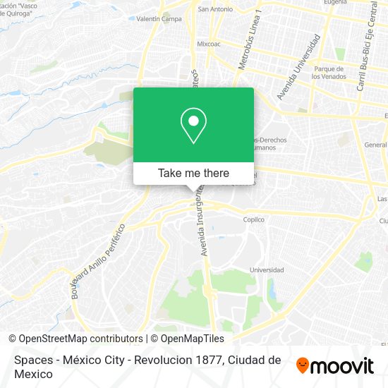 Mapa de Spaces - México City - Revolucion 1877