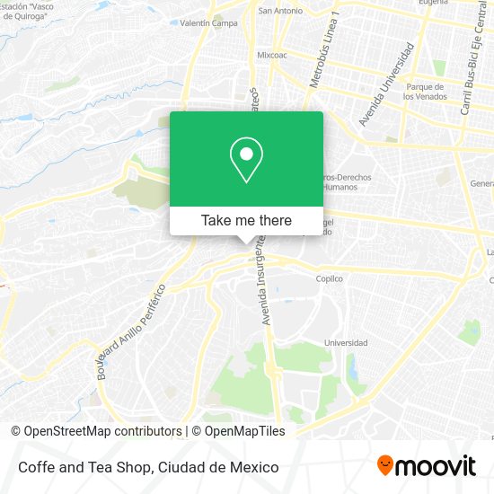 Coffe and Tea Shop map