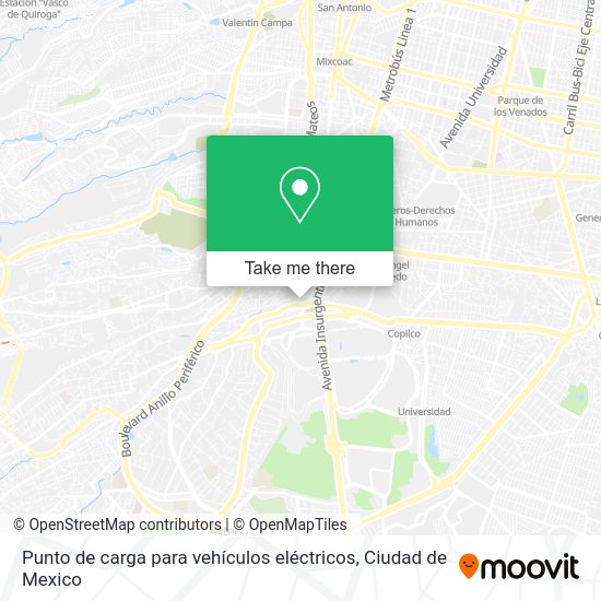 Mapa de Punto de carga para vehículos eléctricos