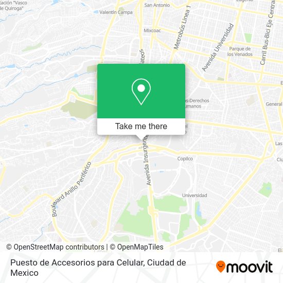 Mapa de Puesto de Accesorios para Celular