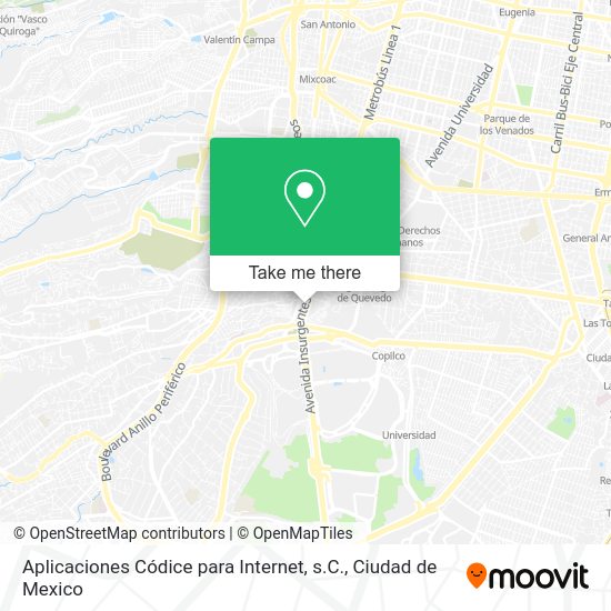 Mapa de Aplicaciones Códice para Internet, s.C.