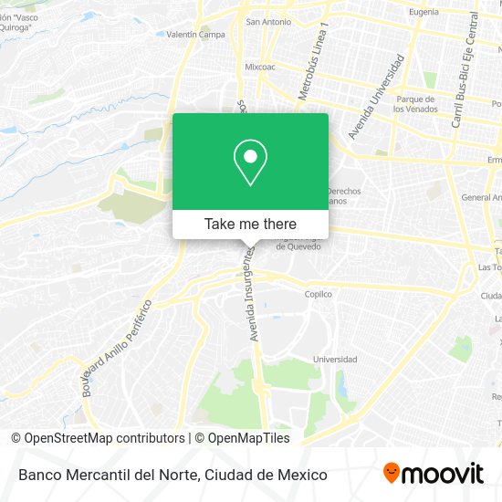 Mapa de Banco Mercantil del Norte