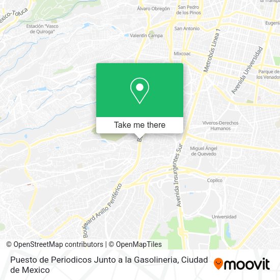 Mapa de Puesto de Periodicos Junto a la Gasolineria