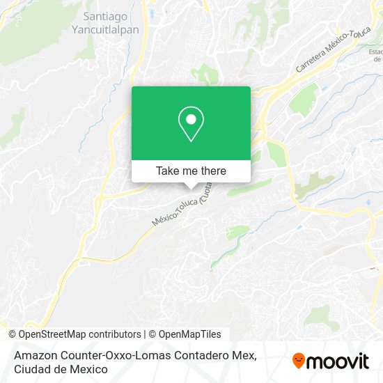 Amazon Counter-Oxxo-Lomas Contadero Mex map