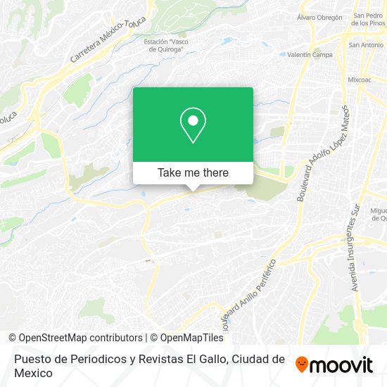 Puesto de Periodicos y Revistas El Gallo map