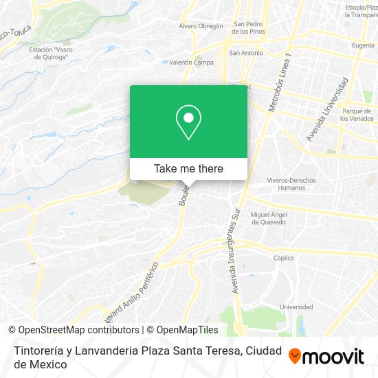 Mapa de Tintorería y Lanvanderia Plaza Santa Teresa