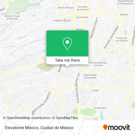 Mapa de Elevatione México