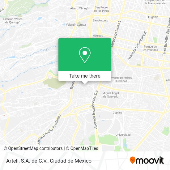 Mapa de Artell, S.A. de C.V.