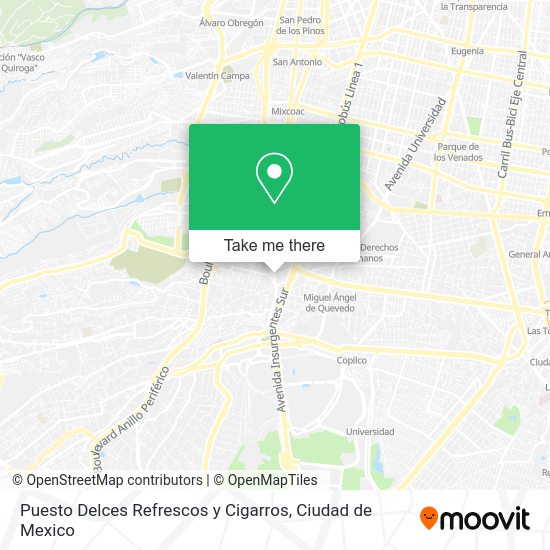 Mapa de Puesto Delces Refrescos y Cigarros