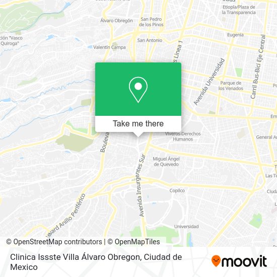 Clinica Issste Villa Álvaro Obregon map