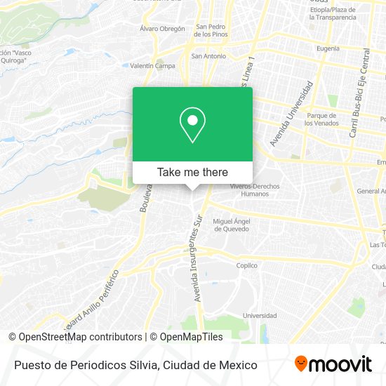 Mapa de Puesto de Periodicos Silvia