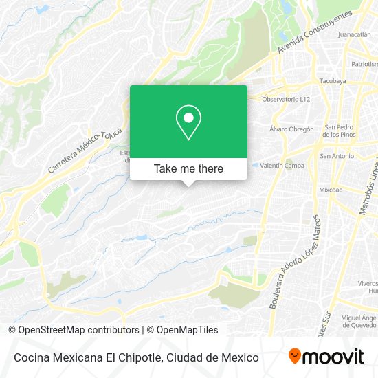 Mapa de Cocina Mexicana El Chipotle