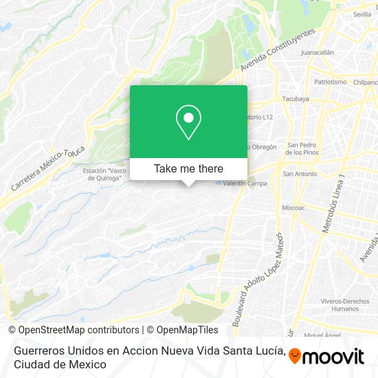 Guerreros Unidos en Accion Nueva Vida Santa Lucía map