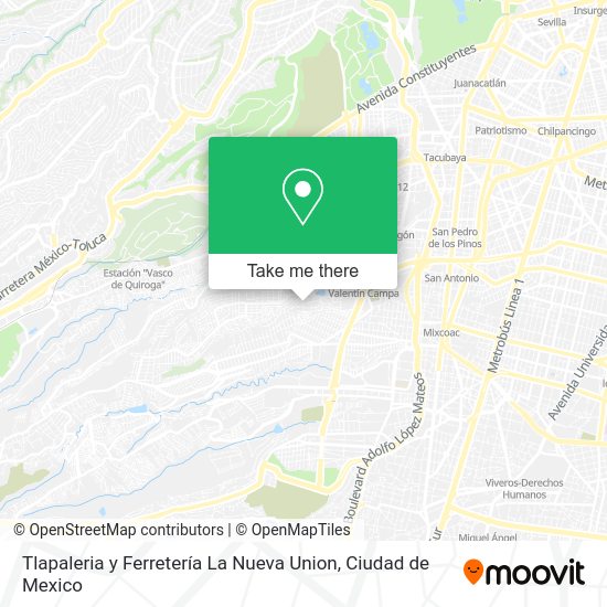 Mapa de Tlapaleria y Ferretería La Nueva Union