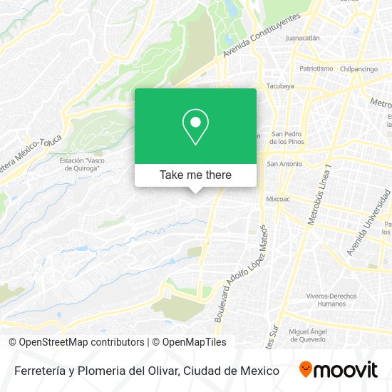 Ferretería y Plomeria del Olivar map