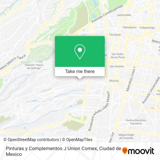 Mapa de Pinturas y Complementos J Union Comex