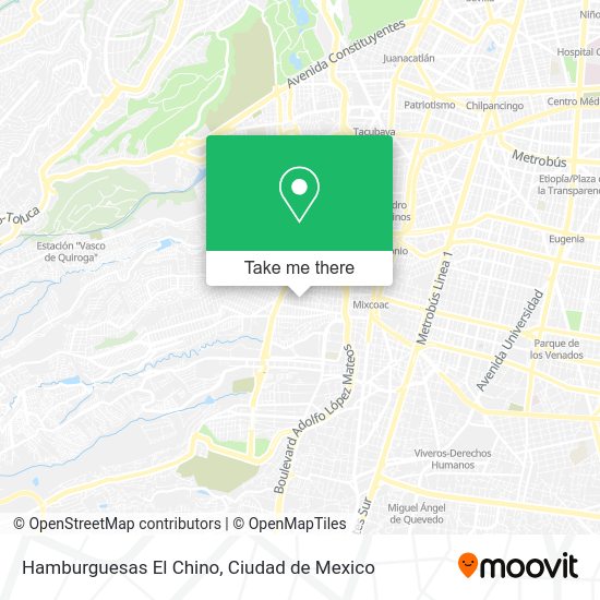 Hamburguesas El Chino map