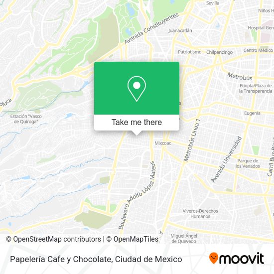 Mapa de Papelería Cafe y Chocolate