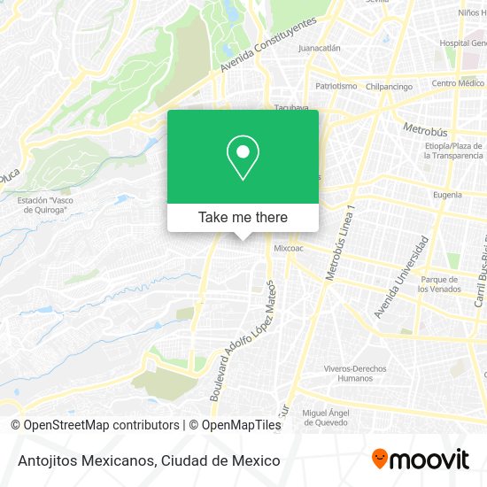 Mapa de Antojitos Mexicanos