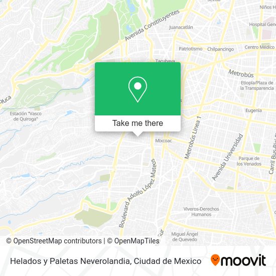 Mapa de Helados y Paletas Neverolandia
