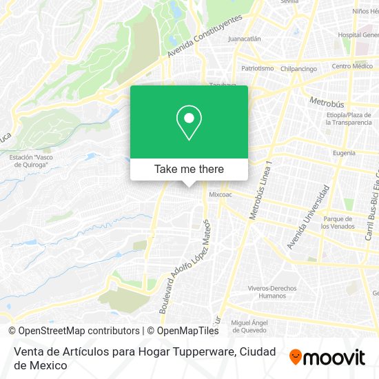 Venta de Artículos para Hogar Tupperware map