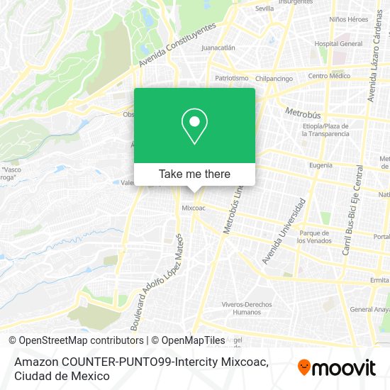 Amazon COUNTER-PUNTO99-Intercity Mixcoac map