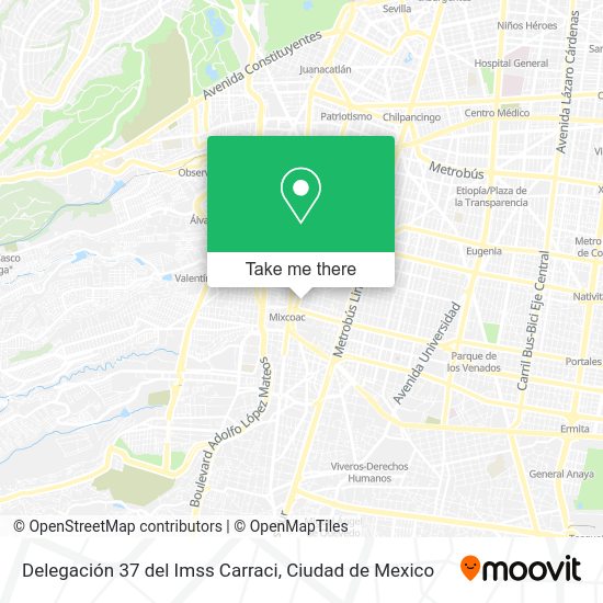 Delegación 37 del Imss Carraci map