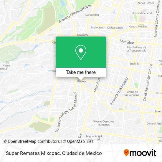 Mapa de Super Remates Mixcoac