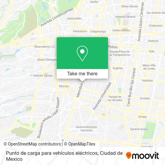 Punto de carga para vehículos eléctricos map