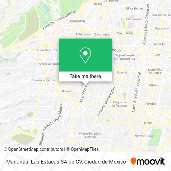 Mapa de Manantial Las Estacas SA de CV