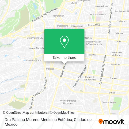 Mapa de Dra Paulina Moreno Medicina Estética