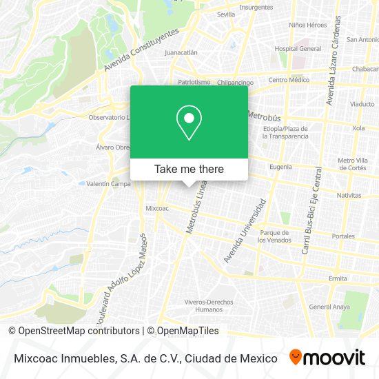 Mapa de Mixcoac Inmuebles, S.A. de C.V.