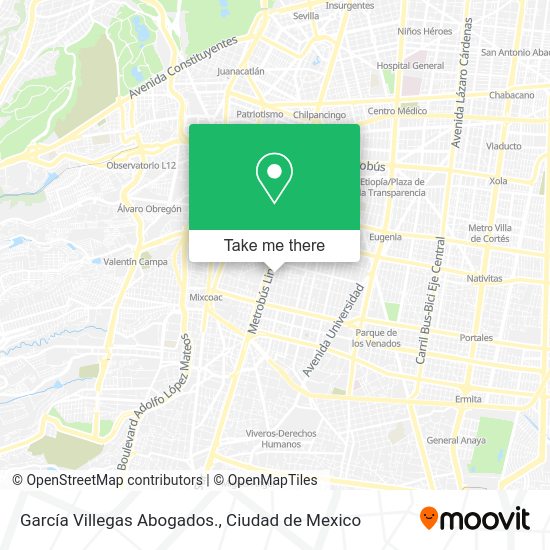 Mapa de García Villegas Abogados.