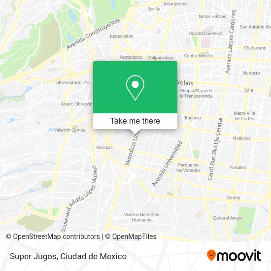 Mapa de Super Jugos