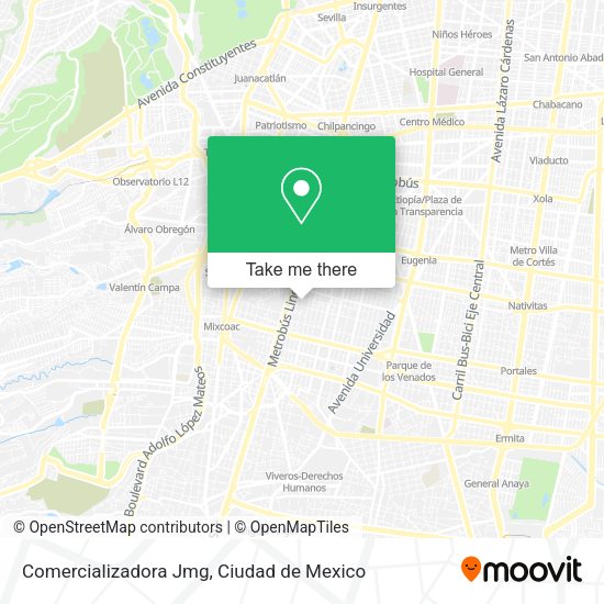 Mapa de Comercializadora Jmg