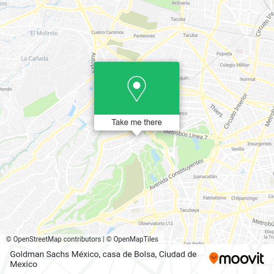 Mapa de Goldman Sachs México, casa de Bolsa
