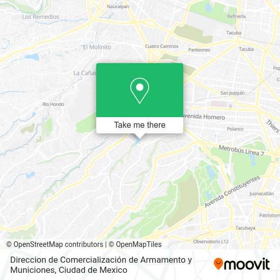 Direccion de Comercialización de Armamento y Municiones map