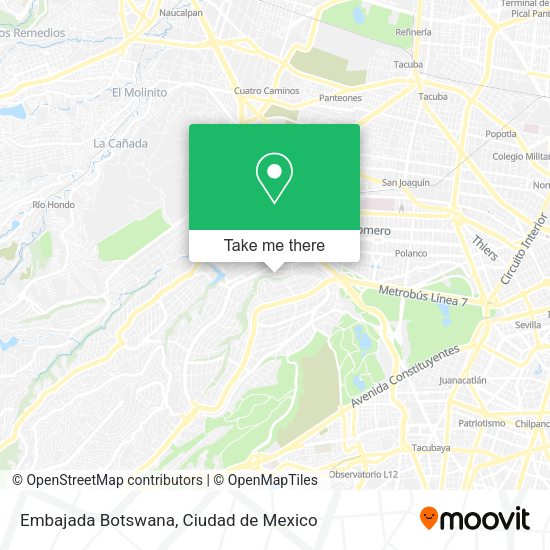 Embajada Botswana map