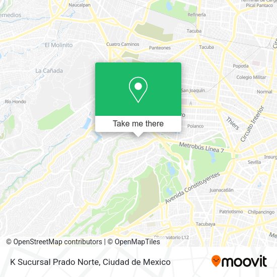 K Sucursal Prado Norte map