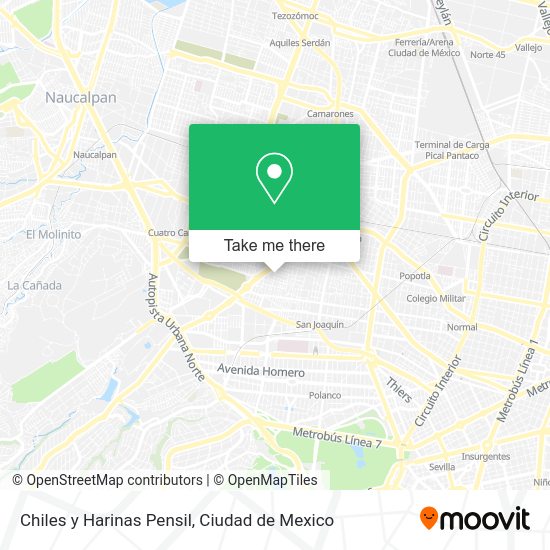 Mapa de Chiles y Harinas Pensil