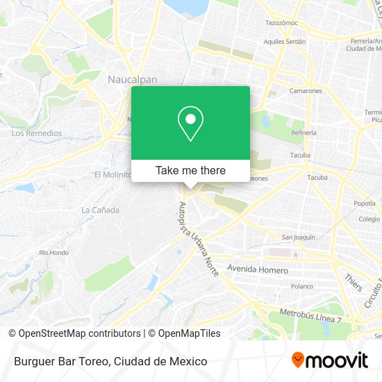Burguer Bar Toreo map