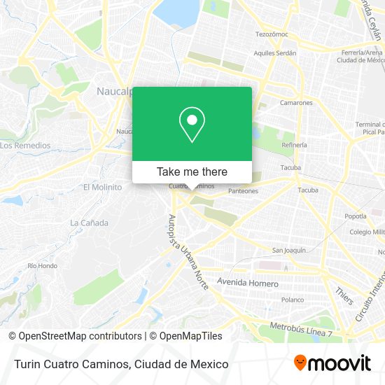 Turin Cuatro Caminos map